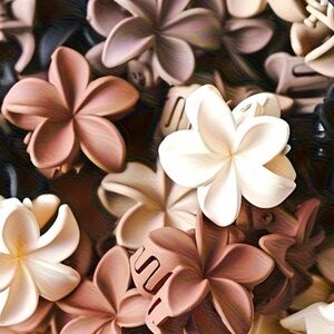 NWT 18-Pc Plumeria Flower Hair Claw Clip Bundle Boho Accessories